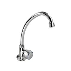   Mosdó csaptelep hidegvízhez, kerámia szelep, króm, 22cm hosszú csőr