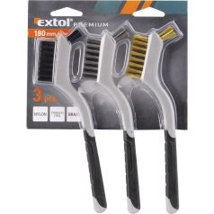   Drótkefe klt., 3 db: nylon-, réz- és rozsdamentes acél szál, 3×8 sor, 180mm