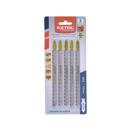 Dekopírlap fára, 5db Bosch befogás, HCS 126×9×1,5mm, 4mm fogtáv