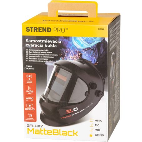 Hegesztőpajzs Strend Pro Galaxy MatteBlack, automata sötétedésű