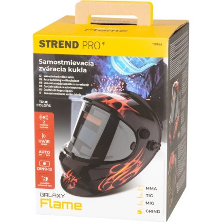 Hegesztőpajzs Strend Pro Galaxy Flame, automata sötétedésű