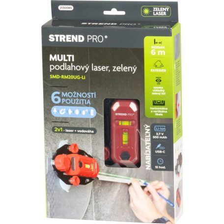 Lézer Strend Pro SMD-RM20UG-Li, 2in1, zöld, padló, USB töltés