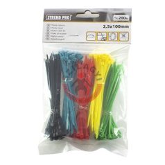 Kábelkötegelő 100x2,5mm 200db/cs többszínű