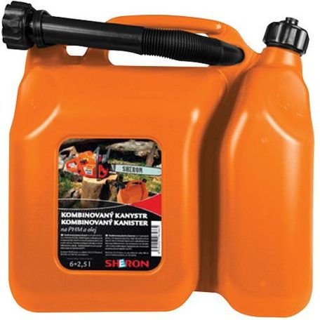 SHERON kombi kanna narancssárga 6+2,5 liter, olajhoz és üzemanyaghoz