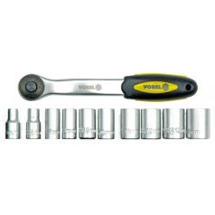   Dugókulcs készlet racsnis hajtókarral 1/4" 11 részes 5-14 mm