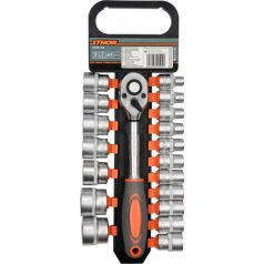   Dugókulcs készlet hajtókarral 1/2" 19 részes 8-32 mm