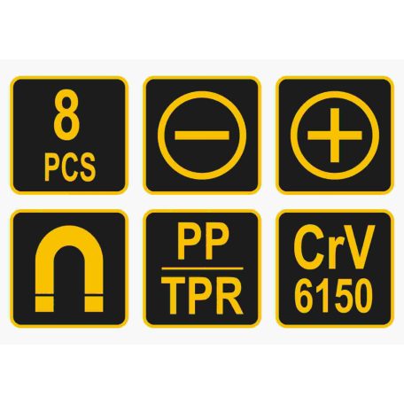 Csavarhúzó készlet 8 részes