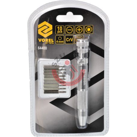 Racsnis csavarbehajtó 10 részes