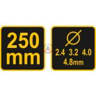 Kézi popszegecshúzó 250mm (2.4, 3.2, 4, 4.8)