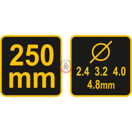 Kézi popszegecshúzó 250mm (2.4, 3.2, 4, 4.8)