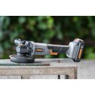 STHOR akkumlátoros sarokcsiszoló 125 mm 20V 2Ah (akku + töltő nélkül)