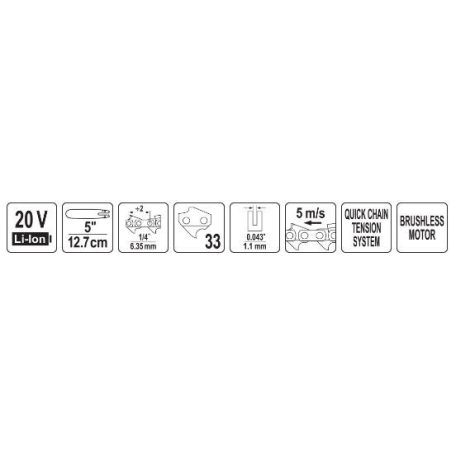 STHOR akkus láncfűrész 150 mm 20 V (akku + töltő nélkül)
