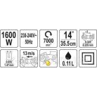 FLO elektromos láncfűrész 35 cm 1600 W
