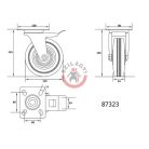 Kerék csapágyazott 125mm 100kg fékes forgózsámolyos