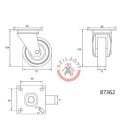 Kerék csapágyazott 75mm 30kg forgózsámolyos