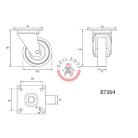 Kerék csapágyazott 125mm 50kg forgózsámolyos
