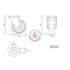 Kerék csapágyazott 100mm 45kg forgózsámolyos