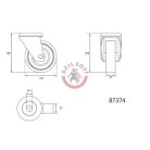 Kerék csapágyazott 125mm 50kg forgózsámolyos