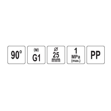 Gyorscsatlakozó külső menetes 90°-os PP 25mm 1"