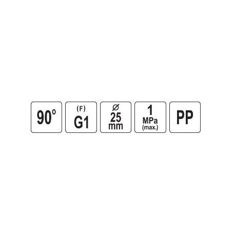 Gyorscsatlakozó belső menetes 90°-os PP 25mm 1"