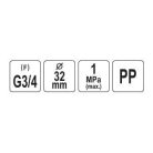 Gyorscsatlakozó PP GW 32mm x 3/4"