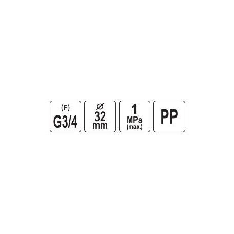 Gyorscsatlakozó PP GW 32mm x 3/4"
