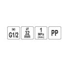 Gyorscsatlakozó PP GZ 32mm x 1/2"