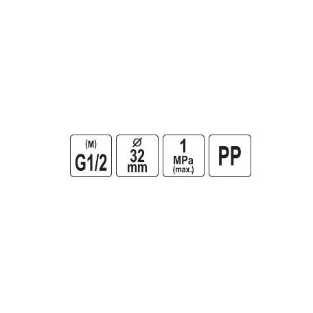 Gyorscsatlakozó PP GZ 32mm x 1/2"