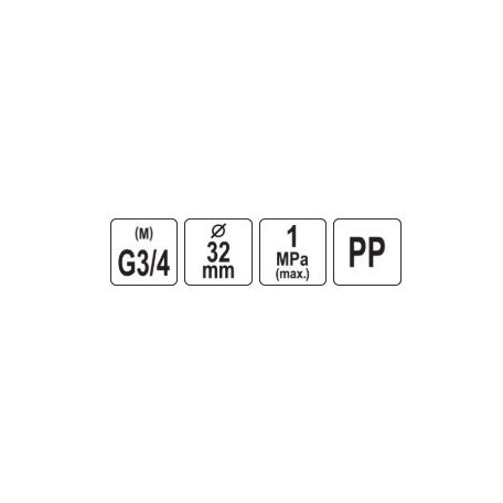 Gyorscsatlakozó PP GZ 32mm x 3/4"