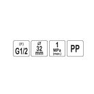 T-idom PP GW 32mm x 1/2" x 32mm