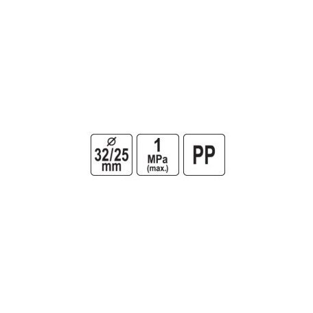 T-idom PP GW 32mm x 1/2" x 32mm