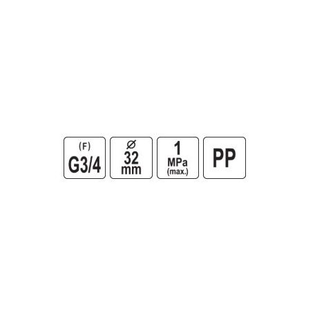 Gyorscsatlakozó PP GW 32mm x 3/4" x 32mm