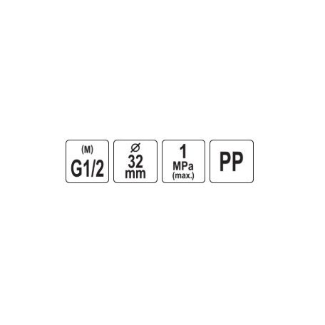Gyorscsatlakozó PP GZ 32mm x 1/2" x 32mm