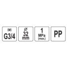 Gyorscsatlakozó PP GZ 32mm x 3/4" x 32mm