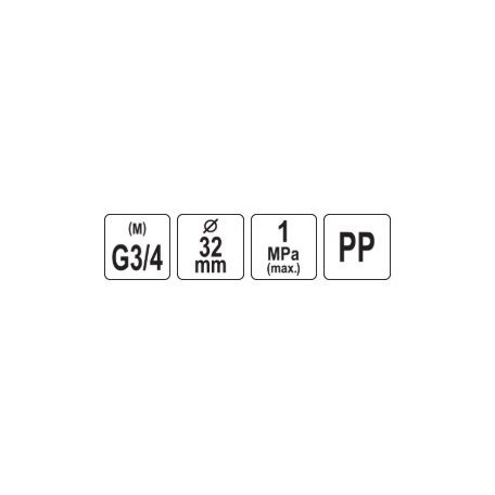 Gyorscsatlakozó PP GZ 32mm x 3/4" x 32mm