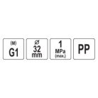 Gyorscsatlakozó PP GZ 32mm x 1" x 32mm