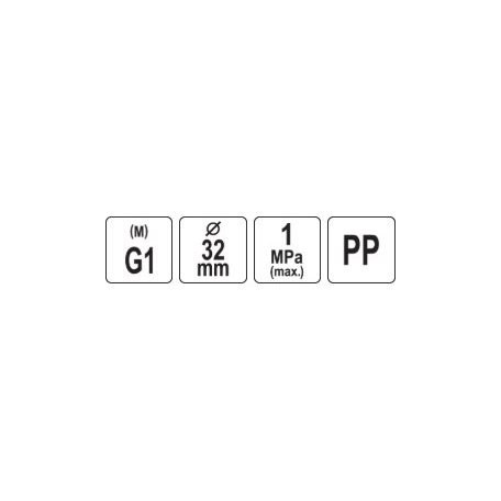 Gyorscsatlakozó PP GZ 32mm x 1" x 32mm