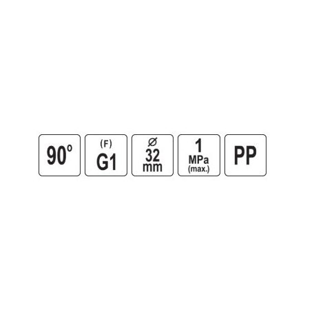 Gyorscsatlakozó belső menetes 90°-os PP GW 25mm 1"