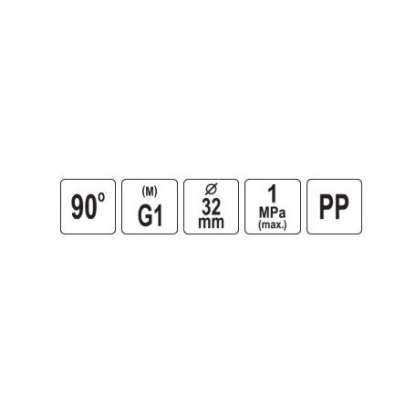 Gyorscsatlakozó külső menetes 90°-os PP GZ 32mm 1"