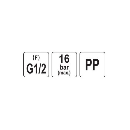 Gömszelep belső menetes 1/2" x 1/2" PP
