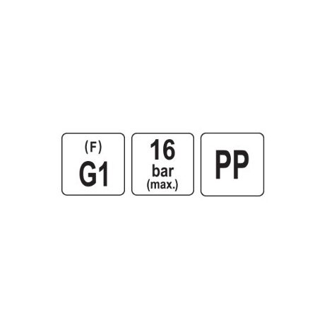 Gömbszelep belső menetes 1" x 1" PP