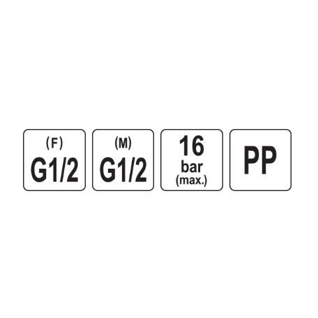 Gömbszelep külső-belső menetes 1/2" x 1/2" PP