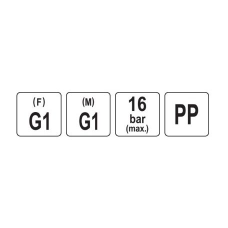 Gömbszelep külső-belső menetes 1" x 1" PP