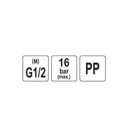 Gömbszelep külső menetes 1/2" x 1/2" PP