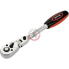 Racsnis hajtókar 3/8" 242 mm 72T csuklós ±90° egyenes szár CrV