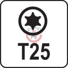 Rátűzőkulcs 1/2" T25 55mm