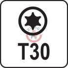 Rátűzőkulcs 1/2" T30 55mm