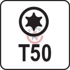 Rátűzőkulcs 1/2" T50 55mm