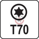 Rátűzőkulcs 1/2" T70 55mm