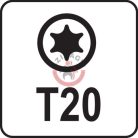 Rátűzőkulcs 1/2" T20 100mm